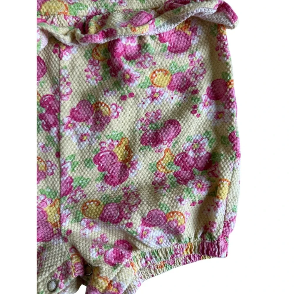 Vintage Y2K Small Steps Little Flower Garden Bubble Romper Baby Girl 18 Months
